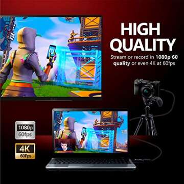 UCEC CAM NOVA Video Capture Card, 1080P 4K HDMI Video Capture Card, USB 3.0 Cam Link HDMI Capture Device, Live Broadcast Record via DSLR Camcorder Action Cam Live Stream for MacOS X PC Windows 7 8 10