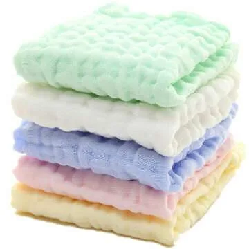 Soft Muslin Baby Washcloths - 5 Pack for Newborns