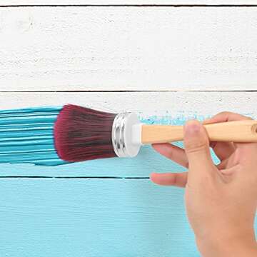 Professional Chalk and Milk Painting and Wax Brush for Furniture,DIY Painting Soft Round Brush,Stencils Brush,Large Oval Brush,Easy Cleaning