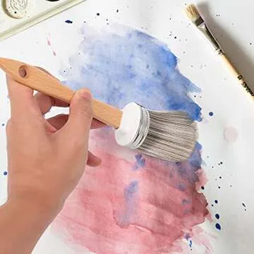 Professional Chalk and Milk Painting and Wax Brush for Furniture,DIY Painting Soft Round Brush,Stencils Brush,Large Oval Brush,Easy Cleaning