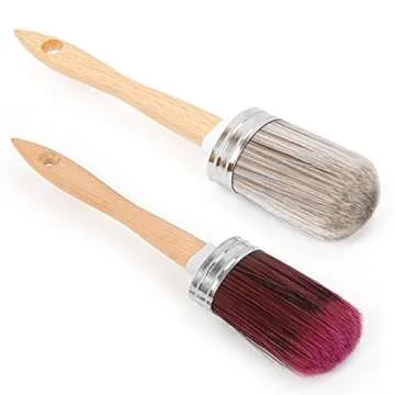 Professional Chalk and Milk Painting and Wax Brush for Furniture,DIY Painting Soft Round Brush,Stencils Brush,Large Oval Brush,Easy Cleaning
