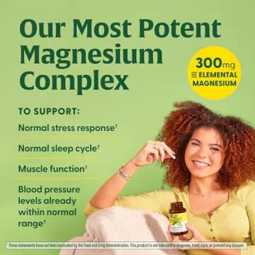 MegaFood Magnesium 300 mg - Highly absorbable blend of Magnesium Glycinate, Magnesium Citrate & Magnesium Malate to Help Support Heart, Nerve Health and Relaxation - 60 Capsules (30 Servings)