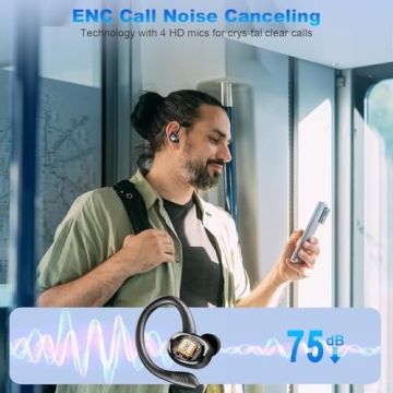 Wireless Sport Earbuds with IP7 Waterproof and ENC Mics