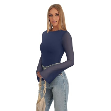 Buy REORIA Women’s Stylish Sheer Mesh Bodysuit Online