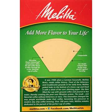 Melitta #4 Coffee Filters - Natural Brown for Flavor