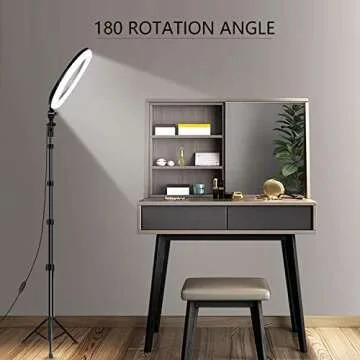 10" Selfie Ring Light with Tripod Stand & Cell Phone Holder for Live Stream/Makeup, UBeesize Mini Led Camera Ringlight for YouTube Video/Photography Compatible with All Phones (Black)