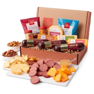 Gourmet Hickory Farms Meat and Cheese Gift Basket Set