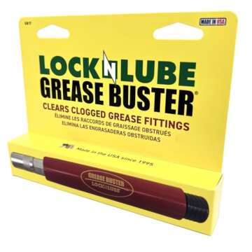 Grease Buster® - The Original, Made in The USA by LockNLube! Cleans and flushes Out Old Dried Grease from Fittings, pins, shafts, bushings, and Joints. Uses penetrating Fluid and Hydraulic Pressure.