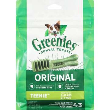 Greenies Original Teenie Natural Dental Care Dog Treats, 12 oz. Pack (43 Treats)