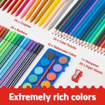 AMOSTING 105 PCS Art Supplies Set for Kids Ages 4-12