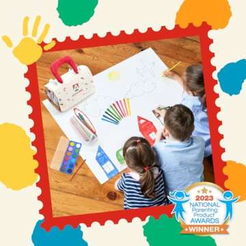 AMOSTING Art Supplies, Art Set Drawing Painting Kit 105 PCS with Crayons, Colored Pencils, Watercolor Cakes, Sketch Pads, Markers, Sharpener, Arts and Crafts Gift for Kids Girls Boys Ages 4-6-8-12