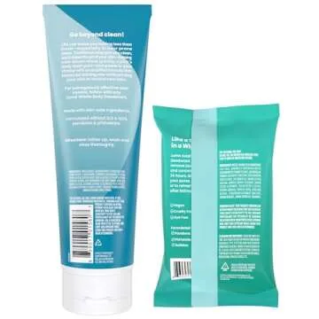 Lume Acidified Body Wash (Unscented) and Acidified Deodorant Wipes (Cool Cucumber) - 24 Hour Odor Co...