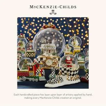 MACKENZIE-CHILDS Snow Globe, Christmas Decoration for Living Room, Holiday Decor, Teapot Nutcracker