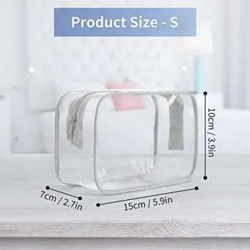 TISRATOK 12 PCS Clear Toiletry Bag for Women Men, Transparent Cosmetic Bag for Travel Makeup Organiz...