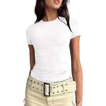 BAIGRAM AKLOPVII Women's Basic Slim Fit Crop Top - Versatile and Comfortable Tee Shirt