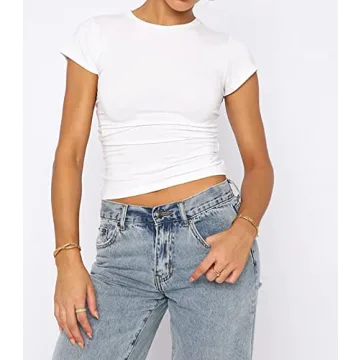 BAIGRAM Women’s Slim Fit Crop Top Tee Shirt for Every Occasion