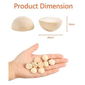 Pllieay 200 Natural Half Wooden Balls for Crafts