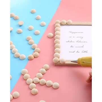 Pllieay 200 Natural Half Wooden Balls for Crafts