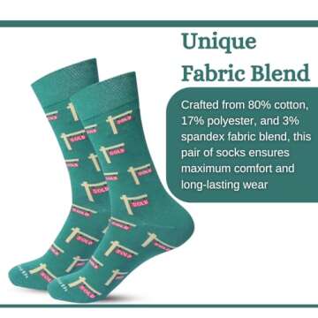 Barrel Down South Sold Realtor Sign Socks – Green/Beige, Novelty, Fun, Printed Cotton Crew Socks | One-Size, Cotton/Polyester/Spandex | Gifts for Real Estate Agents
