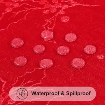 Elegant Waterproof Holiday Tablecloth, 52x52 Inch