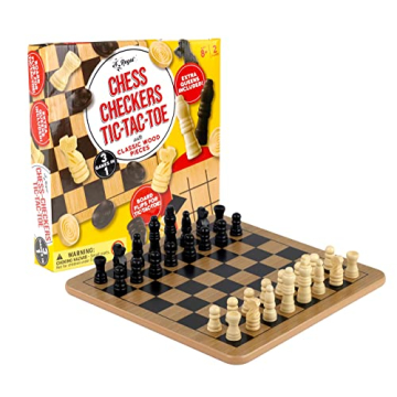 Regal Games Reversible Wooden Board for Family Fun and Travel