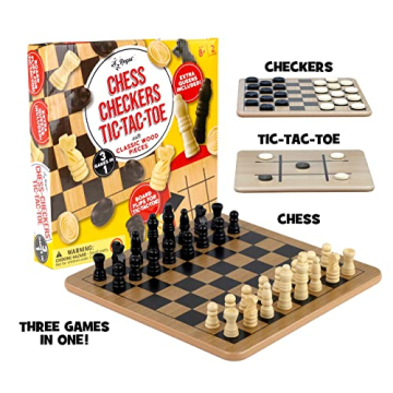 Regal Games Reversible Wooden Board for Family Fun and Travel