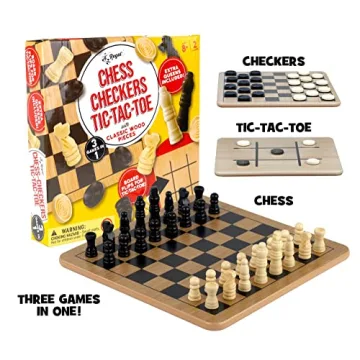 Regal Games Reversible Wooden Board for Family Fun and Travel