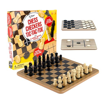 Regal Games Reversible Wooden Board for Family Fun and Travel