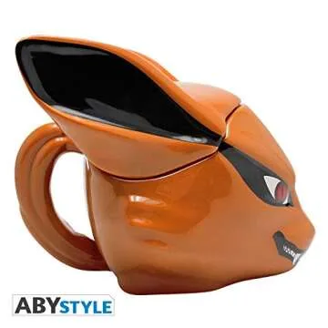 ABYSTYLE Naruto Shippuden Kurama Nine Tailed Fox 3D Ceramic Coffee Tea Mug 13 Oz. Anime Manga Drinkware Home & Kitchen Gift