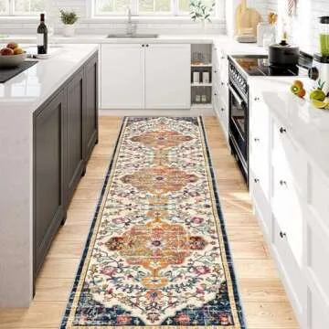 Pauwer Hallway Runner Rug 2x8 Washable Rugs Runner Non Slip Carpet Runner Boho Farmhouse Vintage Thr...