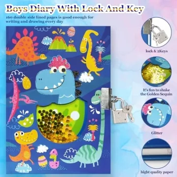 Dinosaur Diary with Lock - Fun Journal Ages 5-10