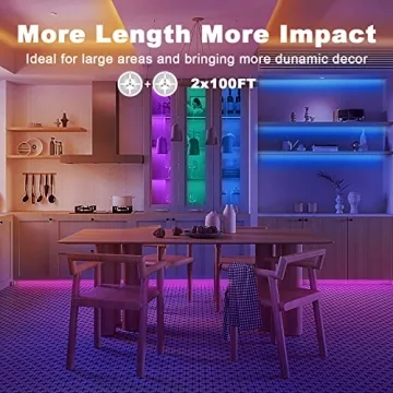 dalattin Led Lights for Bedroom 200ft, Smart Led Strip Lights with App Control Remote, RGB LED Light Strips, 24V Led Strip Lights for Room Decoration Party, Festival Decor(2 Rolls of 100ft)