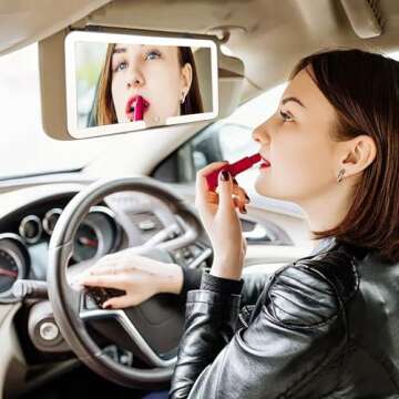 Deluxsa Car Sun Visor Vanity Mirror for Dimmable Makeup Touch-Ups