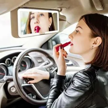 Deluxsa Car Sun Visor Vanity Mirror for Dimmable Makeup Touch-Ups