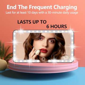 Deluxsa Car Sun Visor Vanity Mirror with 60 LEDs