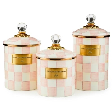 Elegant MacKenzie-Childs Enamel Canister Set for Kitchens