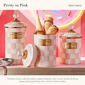 Elegant MacKenzie-Childs Enamel Canister Set for Kitchens