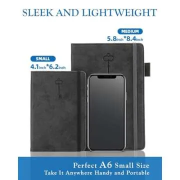 hi!SCI Password Keeper Book with Colorful Alphabetical Tabs, Hardcover Password Log-book for Internet Password and Website Address, 5.8"×8.4" Password Notebook for Home Office (Black)