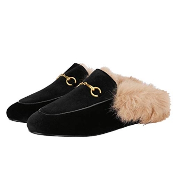 Fur Mules for Women: Stylish Leather Loafers with Comfort