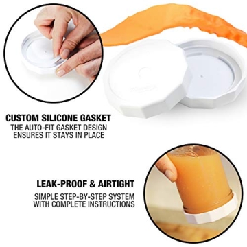 Masontops Tough Tops Wide Mouth Mason Jar Lids for Leakproof Storage