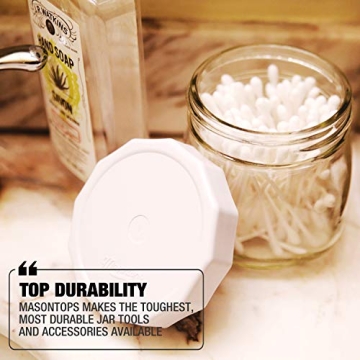 Masontops Tough Tops Wide Mouth Mason Jar Lids for Leakproof Storage