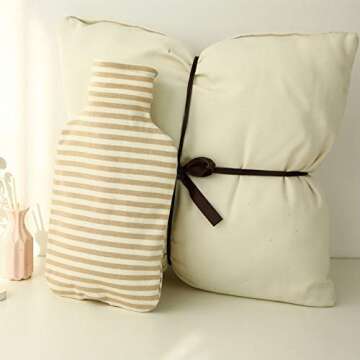 Fashy Hot Water Bottle with Organic Cotton Cover (Ivory, 67oz)