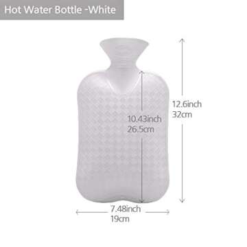 Fashy Hot Water Bottle with Organic Cotton Cover (Ivory, 67oz)