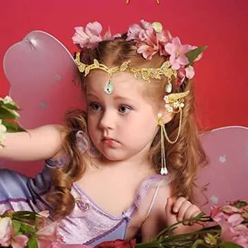 Elegant Rhinestone Headband and Elf Ears Cuffs Set