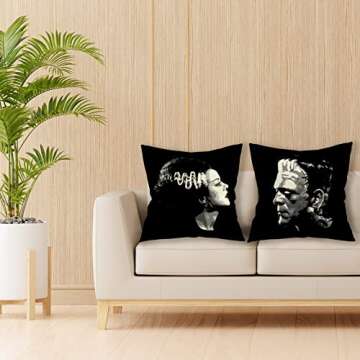 Set of 2 18x18 Gothic Decorative Pillow Covers for Halloween