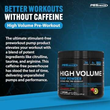 PEScience High Volume Nitric Oxide Booster Pre Workout Powder with L Arginine Nitrate, Raspberry Lem...