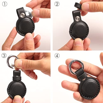 KEEPXYZ Leather AirTag Holder Stylish Protection for Your Keys