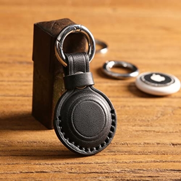 KEEPXYZ Leather AirTag Holder Stylish Protection for Your Keys