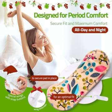 Organic Cotton Reusable Period Pads for Heavy Flow & Incontinence (L+XL, 6-Pack); High-Temp Washable Cloth Pads for Women Made in EU; Non-Irritating, Soft Reusable Pads Menstrual for Comfortable Care