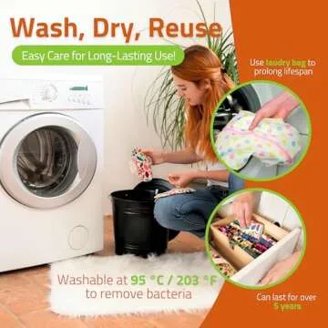 Organic Cotton Reusable Period Pads for Heavy Flow & Incontinence (L+XL, 6-Pack); High-Temp Washable Cloth Pads for Women Made in EU; Non-Irritating, Soft Reusable Pads Menstrual for Comfortable Care